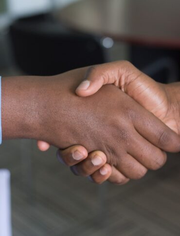 two person handshaking